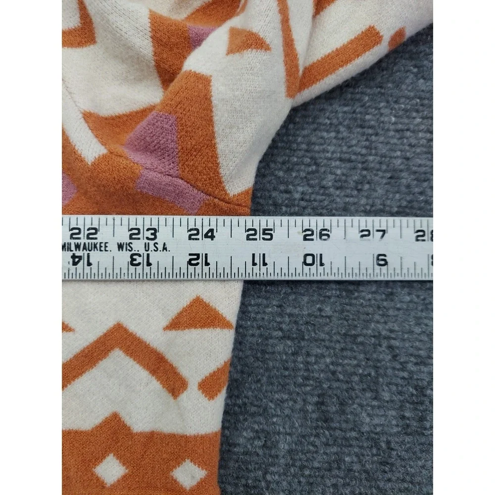 Torrid Cardigan Sweater womens 2X Orange Aztec Drawstring Long Hooded Pockets - Picture 9 of 11